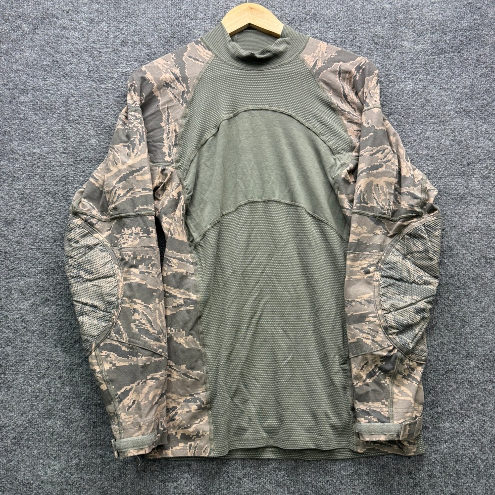 Massif Airman Battle Shirt Mens Large Green Camo Long Sleeve Tactical Outdoor